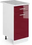 Vicco - K&uuml;chenunterschrank R-line, Bordeaux Hochglanz, 40 Cm , Ap Marmor