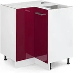 Vicco - Eckunterschrank R-line, Bordeaux Hochglanz, 75.6 Cm Ohne Arbeitsplatte