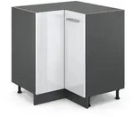 Vicco - Eckunterschrank R-line, Wei&szlig; Hochglanz, 75.6 Cm Ohne Arbeitsplatte