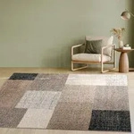 Paco Home - Designer Teppich Modern Kariert Kurzflor Teppich Design Meliert In Braun