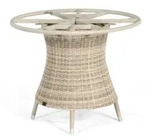 Tischgestell Base-polyrattan 90 Cm Rund Alu/ks Wihite-coral