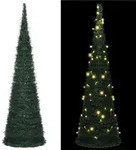 Vidaxl Pop-up String Artificial Pre-lit Christmas Tree Green 150 Cm