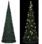 Vidaxl K&uuml;nstlicher Pop-up-weihnachtsbaum Mit Beleuchtung Gr&uuml;n 180 Cm