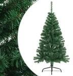 Vidaxl Artificial Half Christmas Tree With Stand Green 120 Cm Pvc