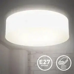 B.k.licht - Deckenleuchte &Oslash;38 Cm - Stoffschirm, E27 Fassung, 2-flammig, Wei&szlig;