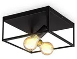 B.k.licht - Deckenleuchte 29x29 Cm - Metallkorpus, E27 Fassung, Retro, 2-flammig,