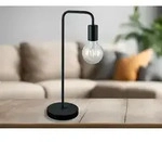 Minimalistische Retro Tischleuchte Diallo Schwarz Matt, H&ouml;he 51cm
