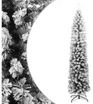 K&uuml;nstlicher Weihnachtsbaum Schlank Mit Schnee Gr&uuml;n 240 Cm Pvc Vidaxl