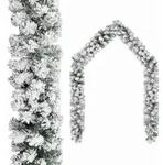 Weihnachtsgirlande Mit Schnee Gr&uuml;n 5 M Pvc Vidaxl