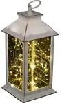 Trendline - Led Laterne 50 Led Antik Wei&szlig; Warmwei&szlig;/ Bunt Flackernd 14x14x32cm