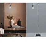 Minimalistische Retro Stehleuchte Diallo, Schwarz Matt
