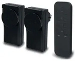 Fp - Funkfernschalter-set Outdoor 2 Steckdosen + 1 Fernbedienung, Schwarz