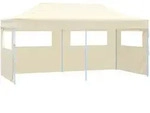Vidaxl Professional Folding Party Tent With 4 Sidewalls 3x6 M Steel Cream