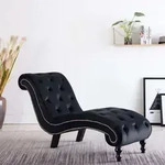 Chaiselongue Schwarz Samt - Vidaxl