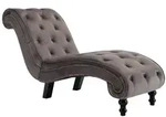 Chaiselongue Grau Samt - Vidaxl