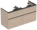 Geberit Icon Unterschrank F&uuml;r Doppelwaschtisch, 4 Schubladen,