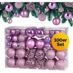 Casaria&reg; Weihnachtskugeln 100er Set Christbaumkugeln Weihnachtsbaumkugeln