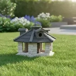 Xxl Vogelhaus Vogelh&auml;uschen 48 X 33 Cm Wei&szlig;/grau
