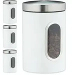 4 X Vorratsdose, 1,4 L, Mit Deckel Und Sichtfenster, F&uuml;r Kaffee, Mehl, Pasta,
