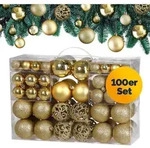 Casaria&reg; Weihnachtskugeln 100er Set Christbaumkugeln Weihnachtsbaumkugeln