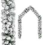 Weihnachtsgirlande Mit Schnee Gr&uuml;n 10 M Pvc Vidaxl