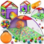Kiduku&reg; Spielzelt + 200 B&auml;lle + Tunnel + Tasche Kinderzelt B&auml;llebad Babyzelt