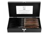 Laguiole Luxury Line Wenge Steakmesser, 6-teilig. Elegante Geschenkbox.