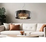Kristall Pendelleuchte Vapore Glas Chrom Verspiegelt & Rauchglas Optik, &Oslash; 50cm