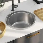 Einbausp&uuml;le Mit Sieb Und Siphon Edelstahl Vidaxl