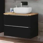 Badezimmer Waschtisch Set Mit Keramik-aufsatzwaschbecken Toskana-black-56 ...