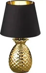 Reality Leuchten - Textil Nacht Schreib Tisch Lampe Schwarz Gold Ananas Design