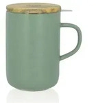 Tee-set - Ogo Living - 475 Ml - Steinzeug - Mit Holzdeckel - Gr&uuml;n