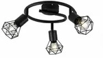 Deckenleuchte 3 Flammig Spotrondell K&auml;fig Design Deckenlampe Strahler Schwarz, Spots