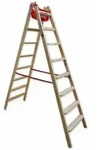 Euroline Holz Stufenstehleiter Mit Comfort-stufen Mit Werkzeugablage 2x8 Stufen