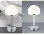 Defibrico - Led Tischleuchte Berlin Silber Mit Glas Lampenschirm Dimmbar, H&ouml;he 39cm
