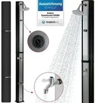 Arebos - Solardusche 35 Liter H&ouml;he 216 Cm Mit Integriertem Thermometer Inklusive