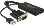 0,25m Vga+usb2.0-a/hdmi 0,25m Vga (d-sub) + Usb Schwarz - Delock