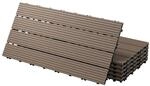 Ecd Germany Wpc Terrassenfliesen 60x30 Cm/18 St&uuml;ck=3m&sup2;, Dunkelbraun, Geriffelt,