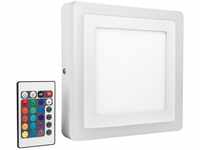 Wand- & Deckenleuchte led color + white Square warmweiss 200mm 19W Aluminium...