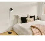 Kleine Akku Stehlampe Blake Kabellos - Dimmbar, Metall Schwarz, H&ouml;he 125cm