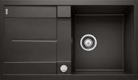 Metra 5 - Silgranitsp&uuml;le, 86x50 Cm, Mit Ablaufsystembedienung, Schwarz 525918 -