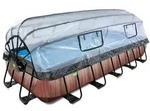 Exit Wood Pool 540x250x100cm Mit Sandfilterpumpe Und Abdeckung - Braun