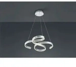 Trio - Led Pendelleuchte Francis Silber Stufen Dimmer Design Geschwungen, Breite 72cm