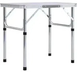 Klappbarer Campingtisch Wei&szlig; Aluminium 60x45 Cm Vidaxl