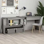 Eckschreibtisch Betongrau 200x50x76 Cm Holzwerkstoff - Vidaxl