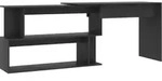 Eckschreibtisch Grau 200x50x76 Cm Holzwerkstoff Vidaxl