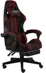 Vidaxl - Gaming-stuhl Mit Fu&szlig;st&uuml;tze Schwarz Und Weinrot Kunstleder