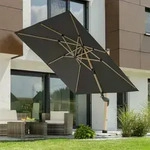 Pflanzen K&ouml;lle - Schneider Sonnenschirm Rhodos Twist Woody Anthrazit 300 X 300 Cm