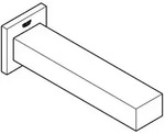 Eurocube Wand-badewannenauslauf, Geb&uuml;rsteter Hard Graphite (13303al0)