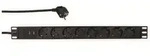 Logilink - Steckdosenleiste 19', 8-fach, Schutzkontaktstecker, 2x Usb, Schwarz